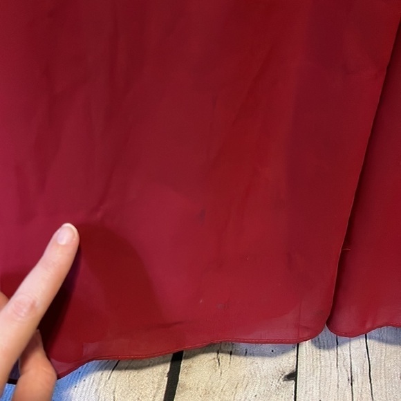 CHRISTINA Wu Dress Size 10 Color Red Claret Pleated - Picture 9 of 15